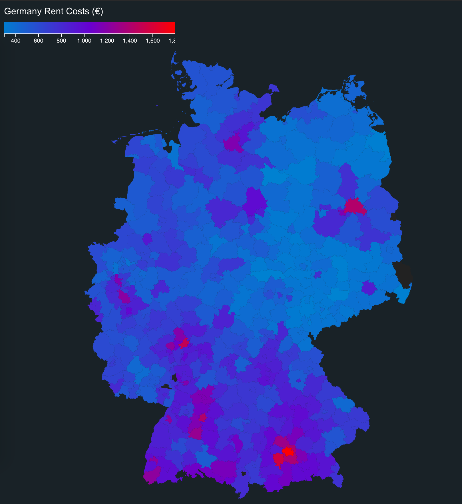 Germany rent map